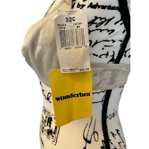 WONDERBRA ~ WOMENS 32C~ Back‎ CLASP STYLE 7310 Gold Underwire BRA Vintage - Picture 7 of 8